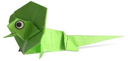 绿色蜥蜴折纸方法
