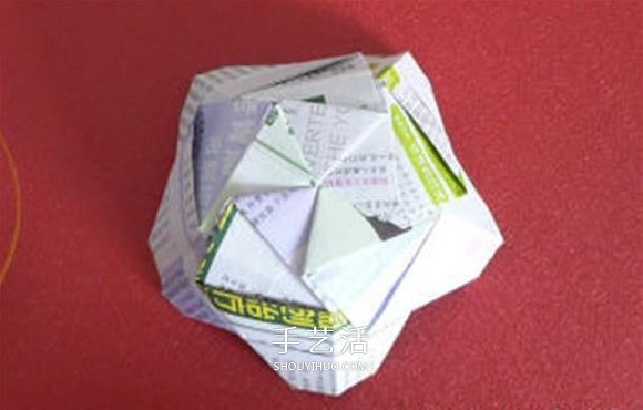 花朵垃圾盒的折法图解 好看收纳盒折纸教程