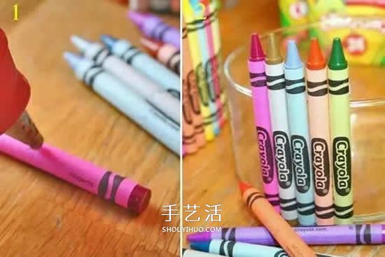 幼儿手工笔筒的做法 蜡笔笔管废物利用DIY笔筒