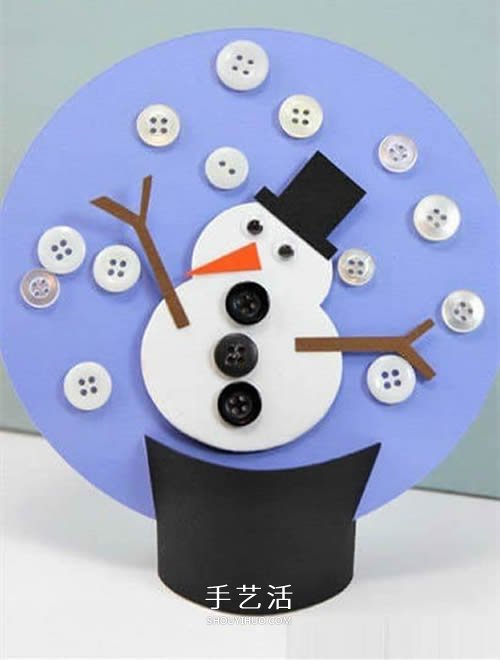 冬天雪人装饰摆件的做法 卡纸制作雪人装饰品
