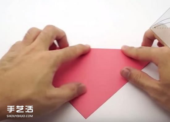 带爱心信封的折法图片 心形信纸情书的折法图解