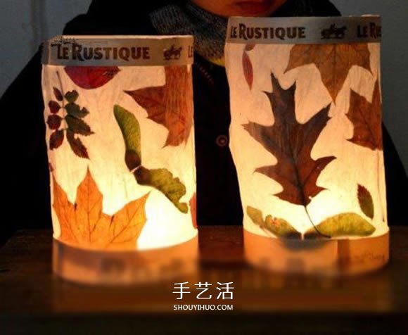 树叶灯笼的制作方法图片 把落叶捡回利用起来