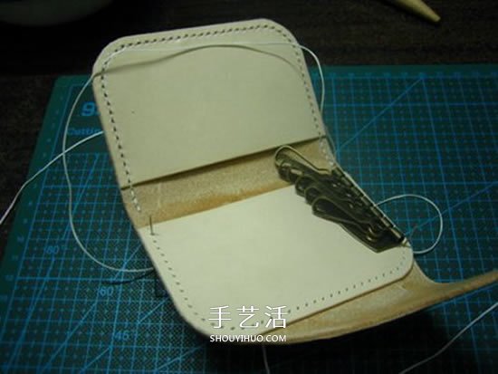 Redmoon皮革卡包制作 自制女用皮革钥匙包教程