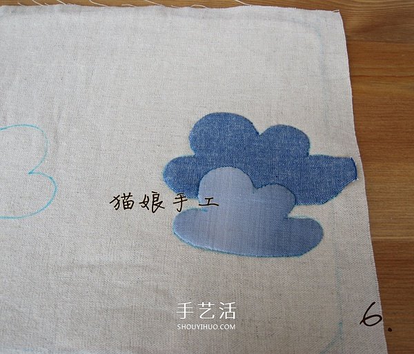 不织布制作祥云桌垫 布艺手工制作云朵桌垫