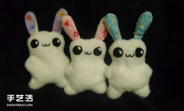 毛毡布兔子手工制作 DIY毛绒兔子布偶图解
