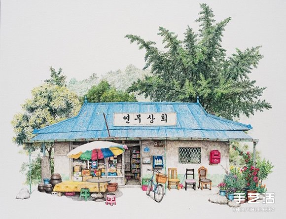 人情味是非卖品！韩国艺术家二十年的柑仔店画作