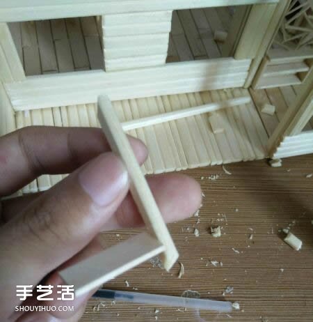 一次性筷子手工制作逼真别墅模型 步骤超全！