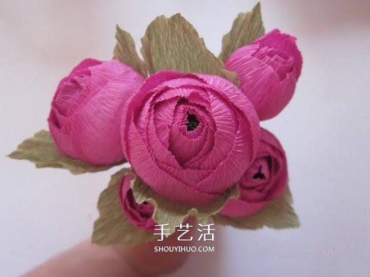 皱纹纸糖果花的做法 皱纹纸玫瑰花手工制作