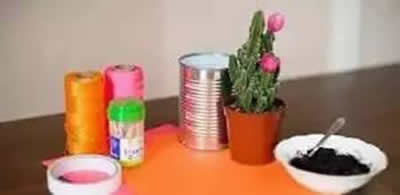 自制小盆栽的方法图解 简单铁罐子废物利用