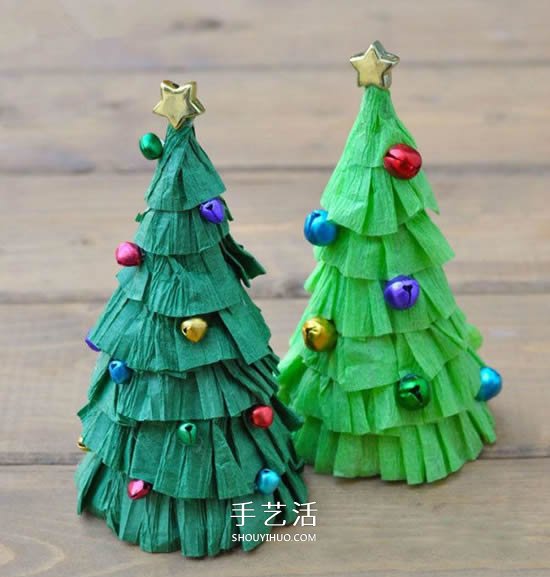 简单皱纹纸圣诞树做法 儿童自制圣诞树的教程