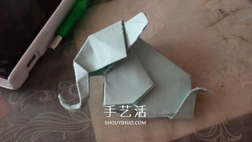 立体大象怎么折图解 折纸站立大象的折法