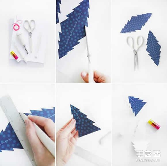 自制圣诞树挂件的方法 卡纸圣诞树小挂件DIY