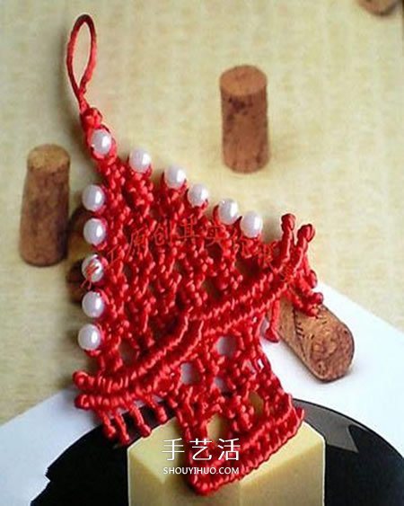 圣诞树小挂件的编法 手工编织圣诞树挂饰图解
