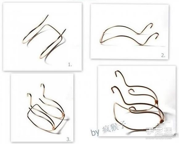 金属线摇摆椅的制作 手工艺品铝线藤椅DIY