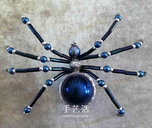 手工串珠蜘蛛的做法 串珠蜘蛛工艺品DIY制作