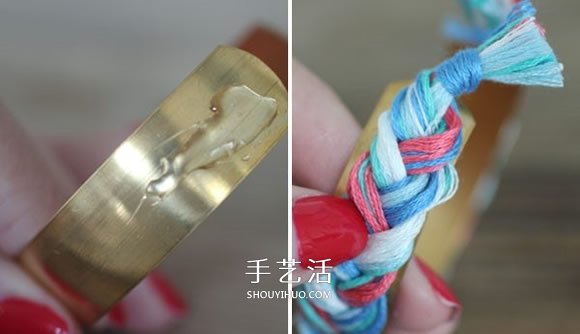 三股绳手链的编法图解 DIY制作成漂亮的手镯