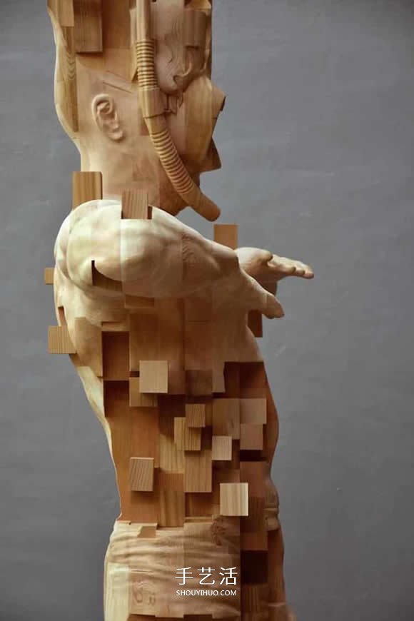 木头人像素化！传统木雕与数位元素的结合