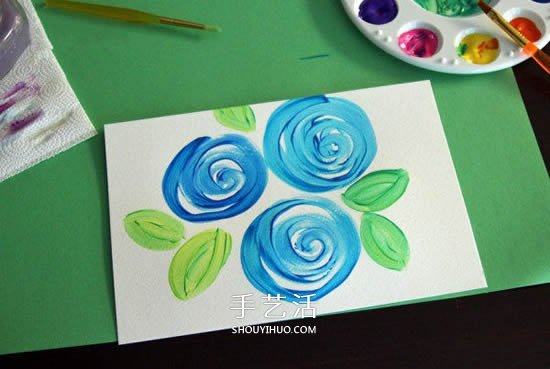 简单又漂亮！儿童水彩画玫瑰花贺卡的制作教程