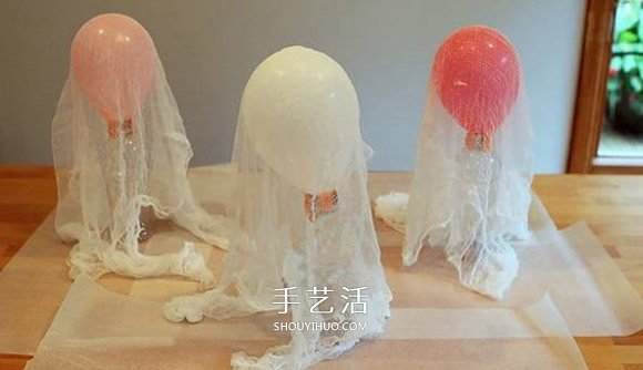 纱布做万圣节幽灵的方法 简单可爱幽灵DIY制作