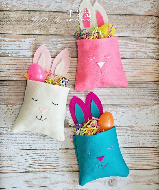 复活节兔子收纳袋DIY 手工兔子布袋的做法