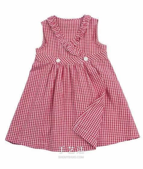 旧衣服布料改造再利用 给女儿做时尚小裙子 