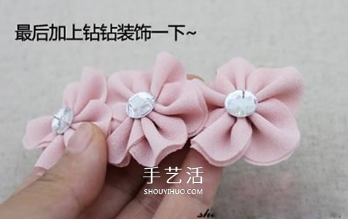 雪纺布花的制作方法 自制雪纺布花朵发夹