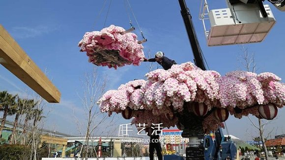 一年四季都绽放 世界上最大乐高樱花树图片