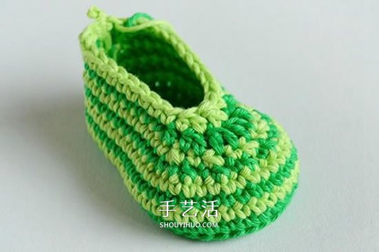 给脚踝也提供保暖！简洁好看宝宝毛线鞋织法