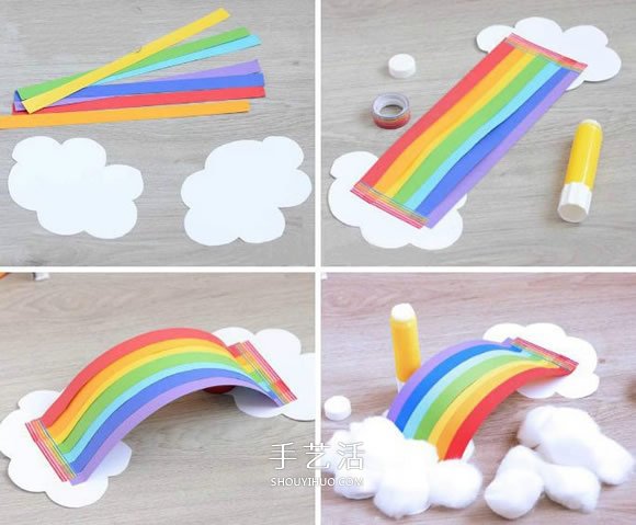儿童手工制作彩虹教程 怎么做卡纸彩虹的方法