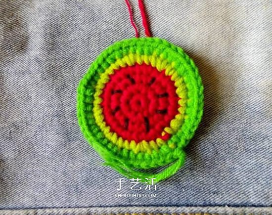 夏天最好玩的挂饰 钩针编织毛线西瓜的方法