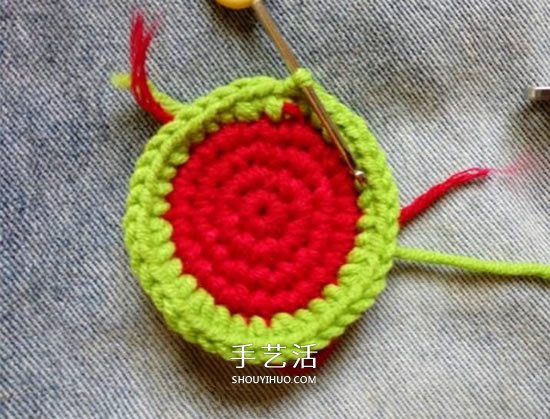 夏天最好玩的挂饰 钩针编织毛线西瓜的方法