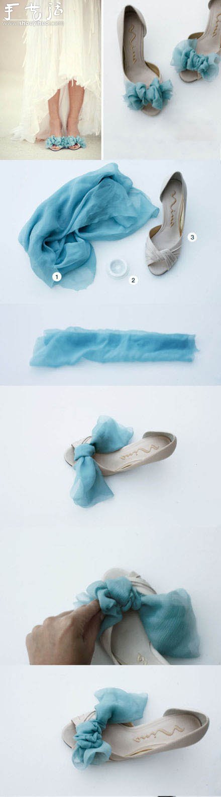 凉鞋蝴蝶结的手工制作方法