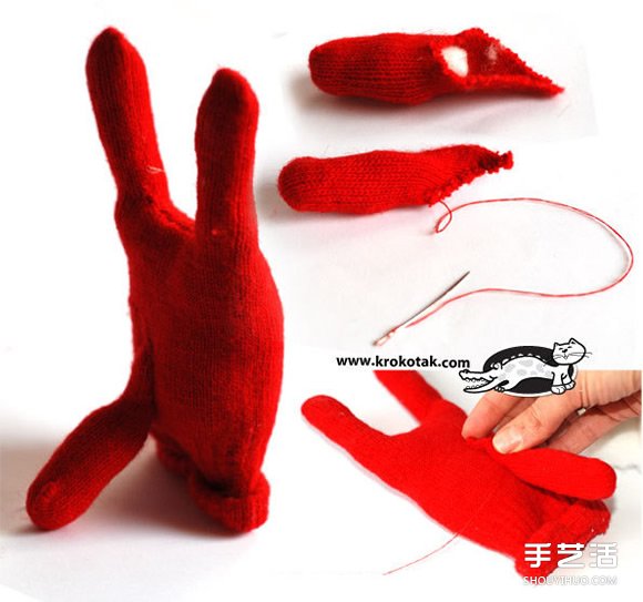 手套布偶制作过程步骤 手套玩偶制作方法图解