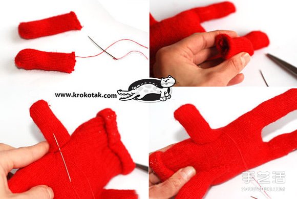 手套布偶制作过程步骤 手套玩偶制作方法图解