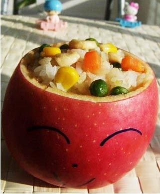 DIY可爱有趣的苹果饭
