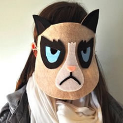 毛毡布+猫脸模板 自制搞笑猫咪脸谱面具