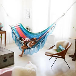 梦一般慵懒生活：就这样在室内装个吊床吧！