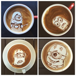 创意咖啡拉花 DIY经典动画人物