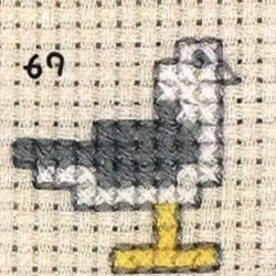 海鸥的十字绣绣法