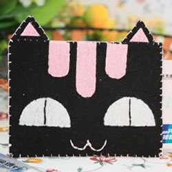 手工布艺DIY作品：猫言猫语卡套（卡片袋）