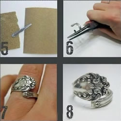 金属勺子DIY戒指的方法