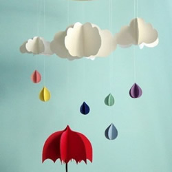 可爱云朵和雨滴的剪纸方法