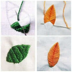 简单手工刺绣的绣法 包括树叶和中国风花纹