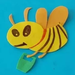 海绵纸剪贴手工 简单做一只可爱的小蜜蜂
