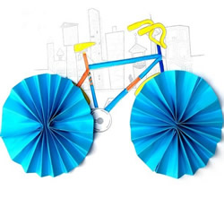 简单有趣的折纸教程 让平面自行车变得立体
