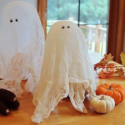 纱布做万圣节幽灵的方法 简单可爱幽灵DIY制作
