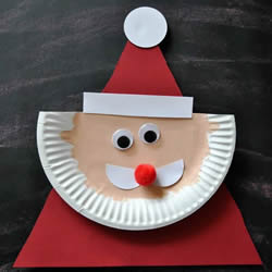 圣诞老人手工制作图片 纸餐盘做卡通圣诞老人