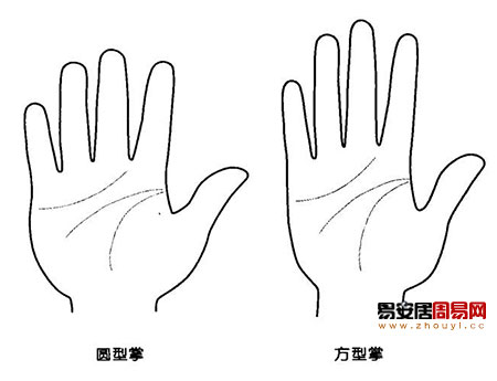 圆型方型手掌